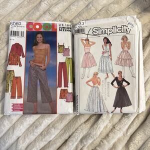 Lot Of 2 Vintage Sewing Patterns Simplicity COOL 8133 & 6060 Dresses Ballet Tops